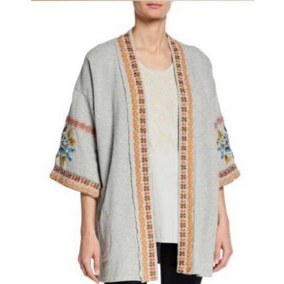 Johnny Was Hira Gray Terry Kimono - XL - Picture 2 of 6